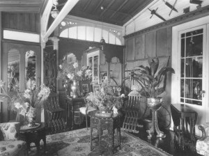 Saloon, Maclean Residence, Napier, showing the bicycle propped up against the back wall. A B Hurst & Son collection of Hawke’s Bay Museums Trust, Ruawharo Tā-ū-rangi, 2004/19 