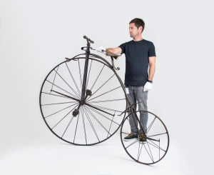 Maclean's bicycle, held by Chad Heays, Design Technician, MTG
